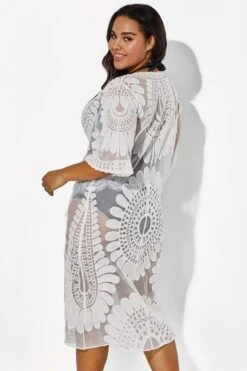 White Vacation Women Embroidery Cover Up 12 White Vacation Women Embroidery Cover Up -Luna Marina Store b cscu002 5
