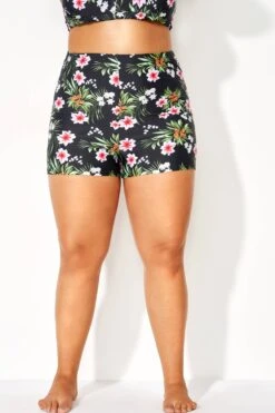 Floral Printed Mid Waist Women Boy Short -Luna Marina Store b debt001001 1