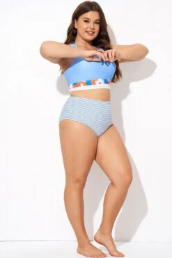 Blue And White Striped Swim Bottom 9 Blue And White Striped Swim Bottom -Luna Marina Store b debt006006 4