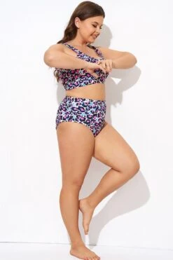 Peach Leopard High-waisted Bikini Bottom 8 Peach Leopard High-waisted Bikini Bottom -Luna Marina Store b debt006008 3