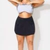 Black Zip Pocket Women Swim Skort