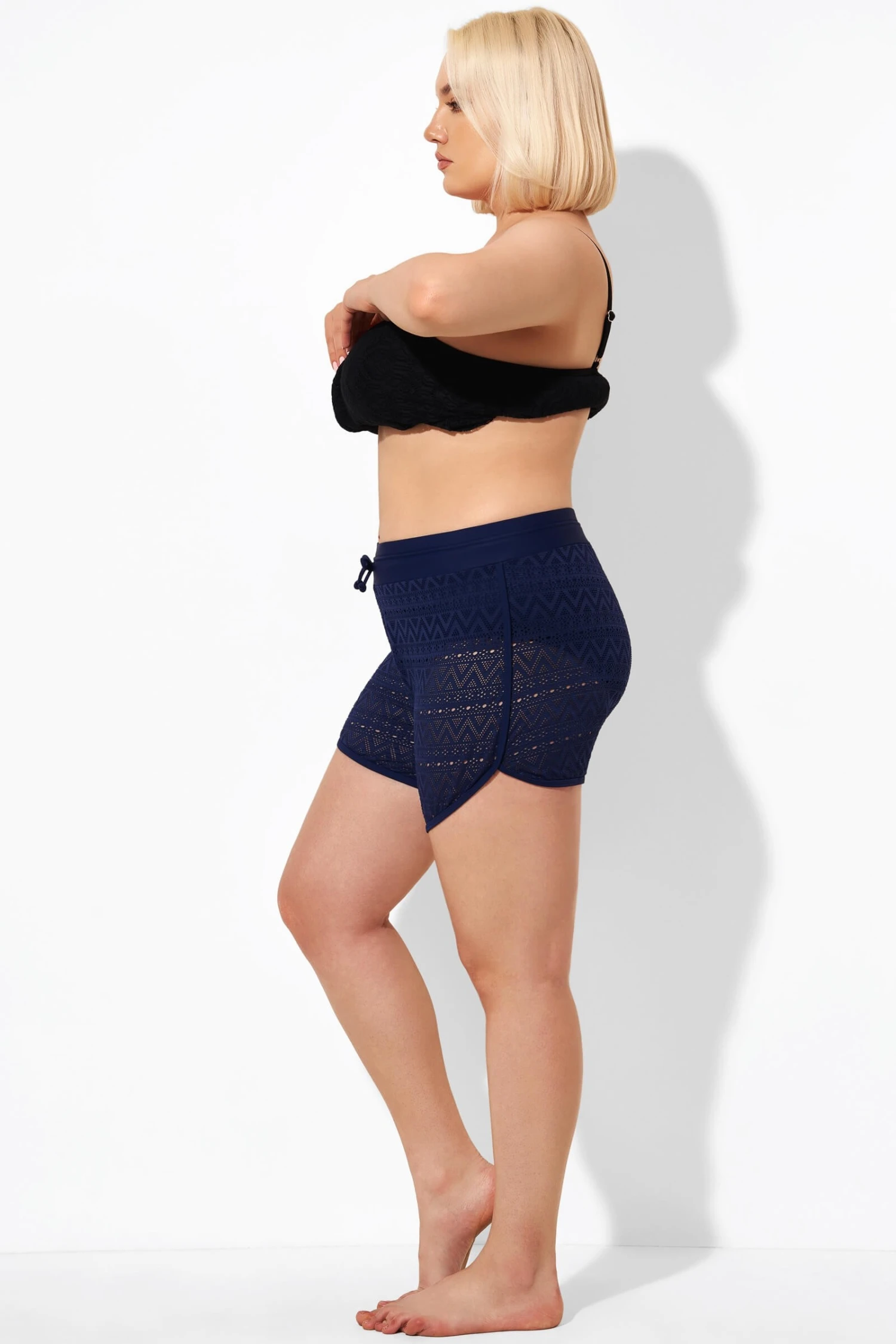 Blue Hollow Out Lace Overlay Swim Bottom 4 Blue Hollow Out Lace Overlay Swim Bottom - Image 2