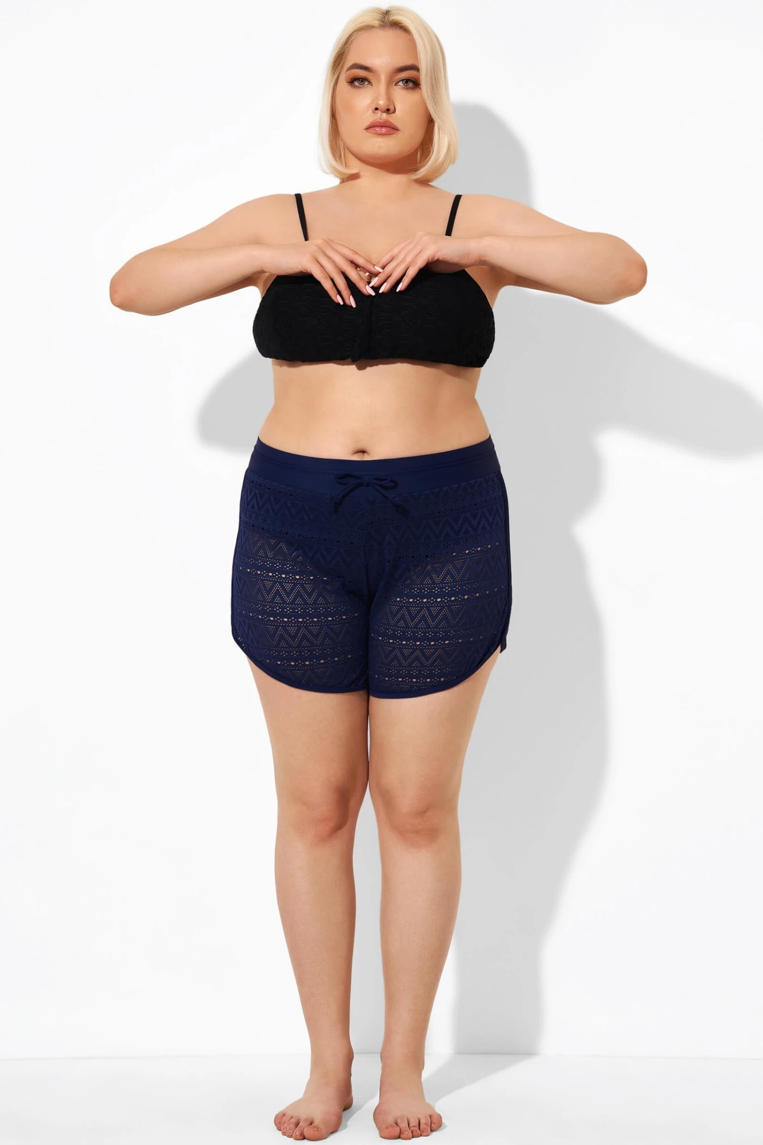 Blue Hollow Out Lace Overlay Swim Bottom 6 Blue Hollow Out Lace Overlay Swim Bottom - Image 4