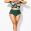 Green Elegant High Waist Swim Brief -Luna Marina Store b debt016009 1