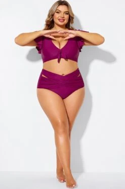 Purple Bandage Sexy Women Beach Brief -Luna Marina Store b debt029003 3