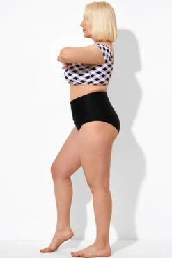 Black High Waist Women Bikini Bottom -Luna Marina Store b debt040001 2