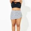 Stripe Drawstring Side High Waisted Swim Skirt -Luna Marina Store b debt041001 1