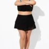 Black High Waisted Layered Black Swim Skirt -Luna Marina Store b debt047001 1