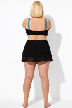 Black High Waisted Layered Black Swim Skirt 8 Black High Waisted Layered Black Swim Skirt -Luna Marina Store b debt047001 3