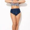 Striped Tie Front Women Bikini Bottom -Luna Marina Store b debt049004 1