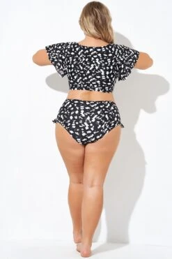 High Rise Frill Detail Bikini Bottom -Luna Marina Store b debt058001 2