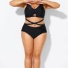 Black Tie Across Front Sexy Swim Bottoms -Luna Marina Store b debt061001 1