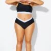 Black & White Natural Waisted Bikini Bottom 2 Black & White Natural Waisted Bikini Bottom -Luna Marina Store b debt063001 1