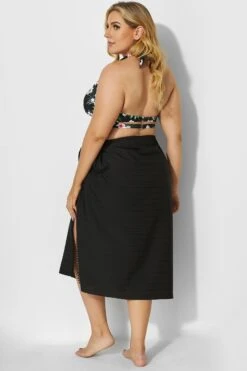 Sexy Side Tie Black Sarong Cover Up 9 Sexy Side Tie Black Sarong Cover Up -Luna Marina Store b decu001 4