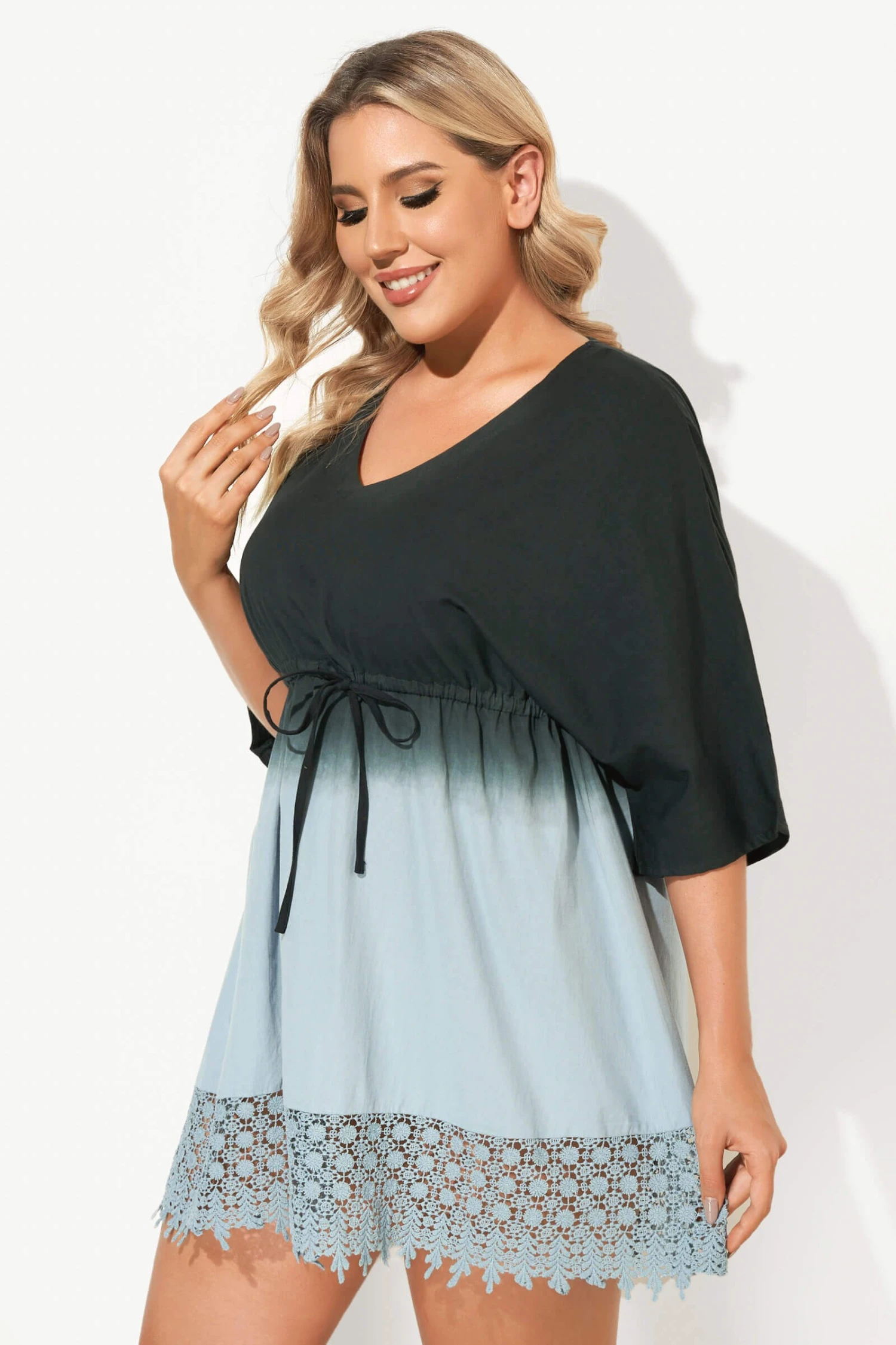 Deep V-Neck Tie-Dye Print Cover Up Dress 5 Deep V-Neck Tie-Dye Print Cover Up Dress - Image 3