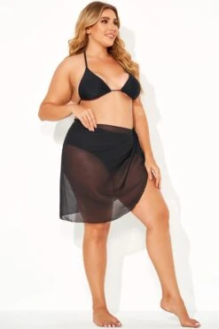 Black Women Short Sarongs Beach Wrap -Luna Marina Store b decu011 5