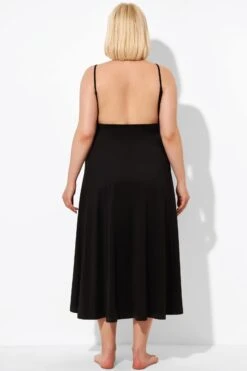 Black Backless Spaghetti Strap Long Cover Up 10 Black Backless Spaghetti Strap Long Cover Up -Luna Marina Store b decu025 3