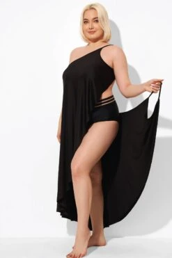 Black Backless Spaghetti Strap Long Cover Up 13 Black Backless Spaghetti Strap Long Cover Up -Luna Marina Store b decu025 6