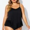 Black Plus Tassel Beach Camisole Beach Sarong -Luna Marina Store b decu037 1