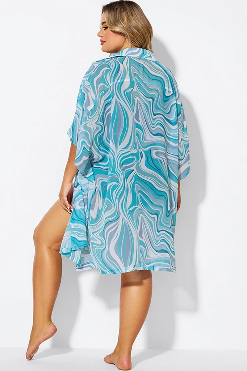 Tide Ripple V-Neck Button Thing Tunic 4 Tide Ripple V-Neck Button Thing Tunic - Image 2