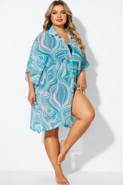 Tide Ripple V-Neck Button Thing Tunic 13 Tide Ripple V-Neck Button Thing Tunic -Luna Marina Store b decu039 6