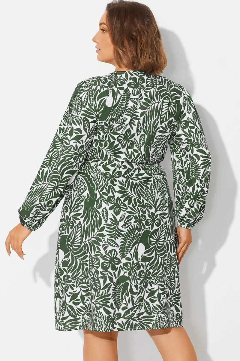 V-Neck Puff Sleeves Wrap Tie Side Cover Up 4 V-Neck Puff Sleeves Wrap Tie Side Cover Up - Image 2