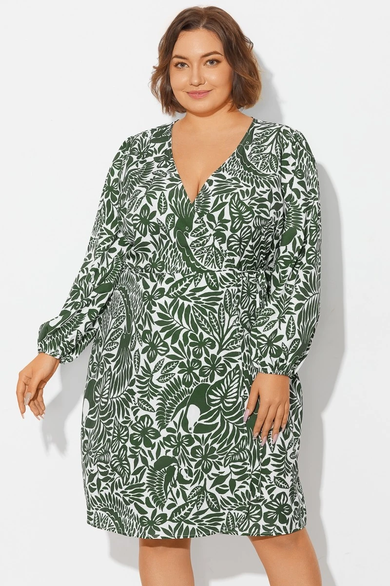 V-Neck Puff Sleeves Wrap Tie Side Cover Up 5 V-Neck Puff Sleeves Wrap Tie Side Cover Up - Image 3