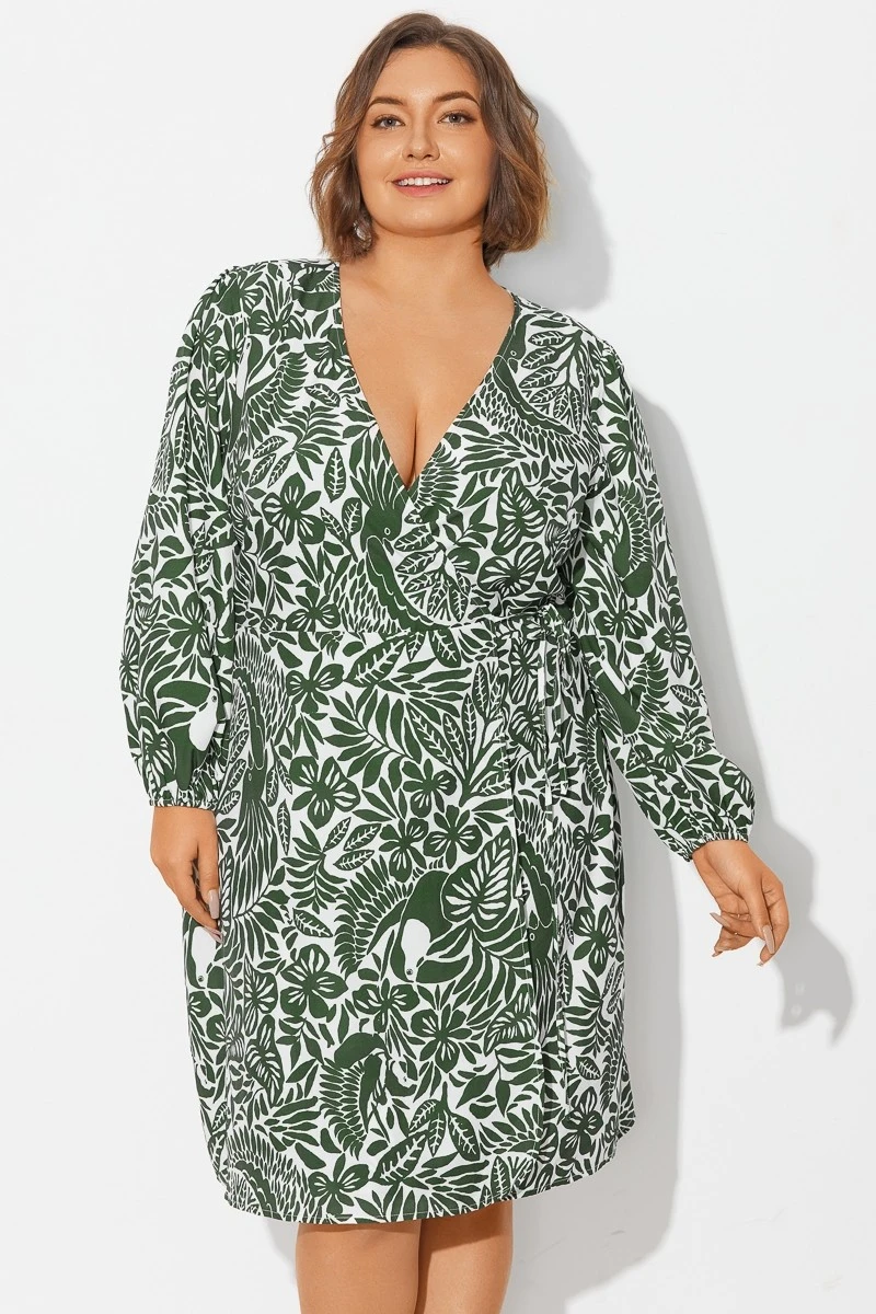 V-Neck Puff Sleeves Wrap Tie Side Cover Up 8 V-Neck Puff Sleeves Wrap Tie Side Cover Up - Image 6