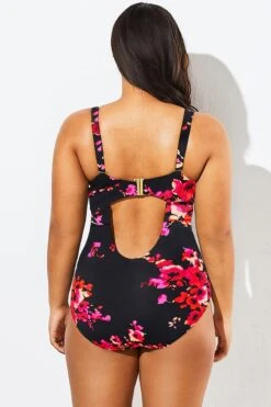 Poppies Sweetheart Neckline Ladies One Piece Swimsuit -Luna Marina Store b deop040001 2
