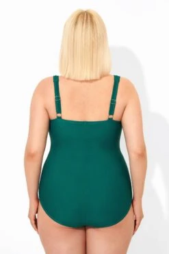 Green Tummy Control Modern One Piece Swimsuit 9 Green Tummy Control Modern One Piece Swimsuit -Luna Marina Store b deop042001 2
