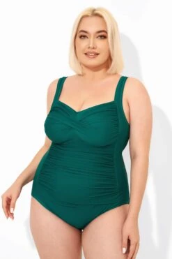 Green Tummy Control Modern One Piece Swimsuit 13 Green Tummy Control Modern One Piece Swimsuit -Luna Marina Store b deop042001 6
