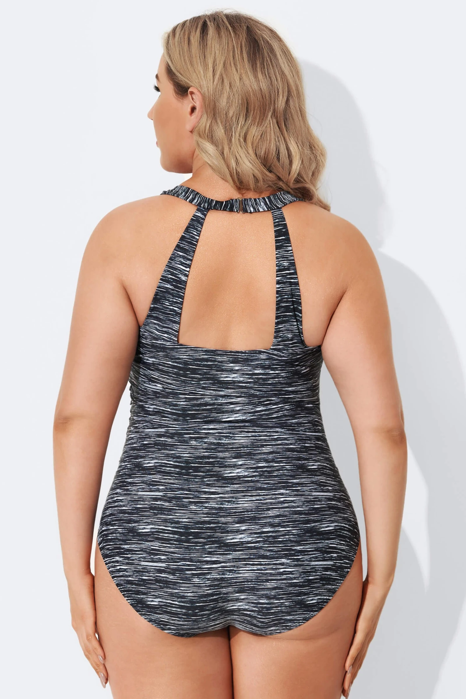 Black Sarong Front Fashionable One Piece Swimsuit 6 Black Sarong Front Fashionable One Piece Swimsuit - Image 4