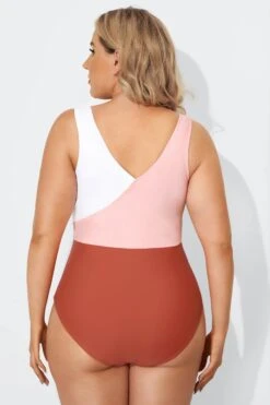 V-Neckline Criss-cross Style One Piece Swimsuits -Luna Marina Store b deop087001 2