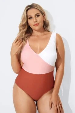 V-Neckline Criss-cross Style One Piece Swimsuits -Luna Marina Store b deop087001 4