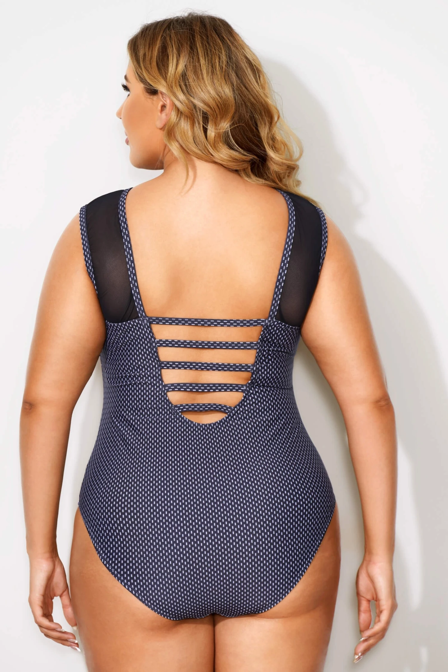 Black Mesh Sweetheart Neckline One Piece Swimsuit 4 Black Mesh Sweetheart Neckline One Piece Swimsuit - Image 2
