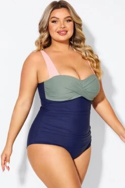 Sweetheart Neck Color Block One Piece Swimsuit -Luna Marina Store b deop097003 6