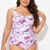 Pink Sweetheart Neckline Tie Dye One Piece Swimsuit -Luna Marina Store b deop097005 1