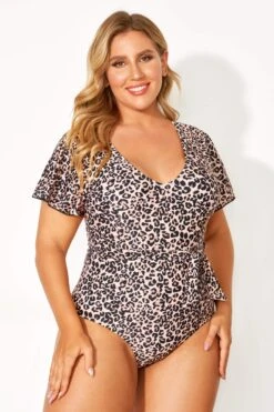 Leopard Printed One Piece Swimsuit With Sleeves 11 Leopard Printed One Piece Swimsuit With Sleeves -Luna Marina Store b deop124001 4