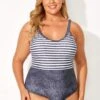 Stripes Extra-low Back Stylish One Piece Swimsuit 1 Stripes Extra-low Back Stylish One Piece Swimsuit -Luna Marina Store b deop127001 4