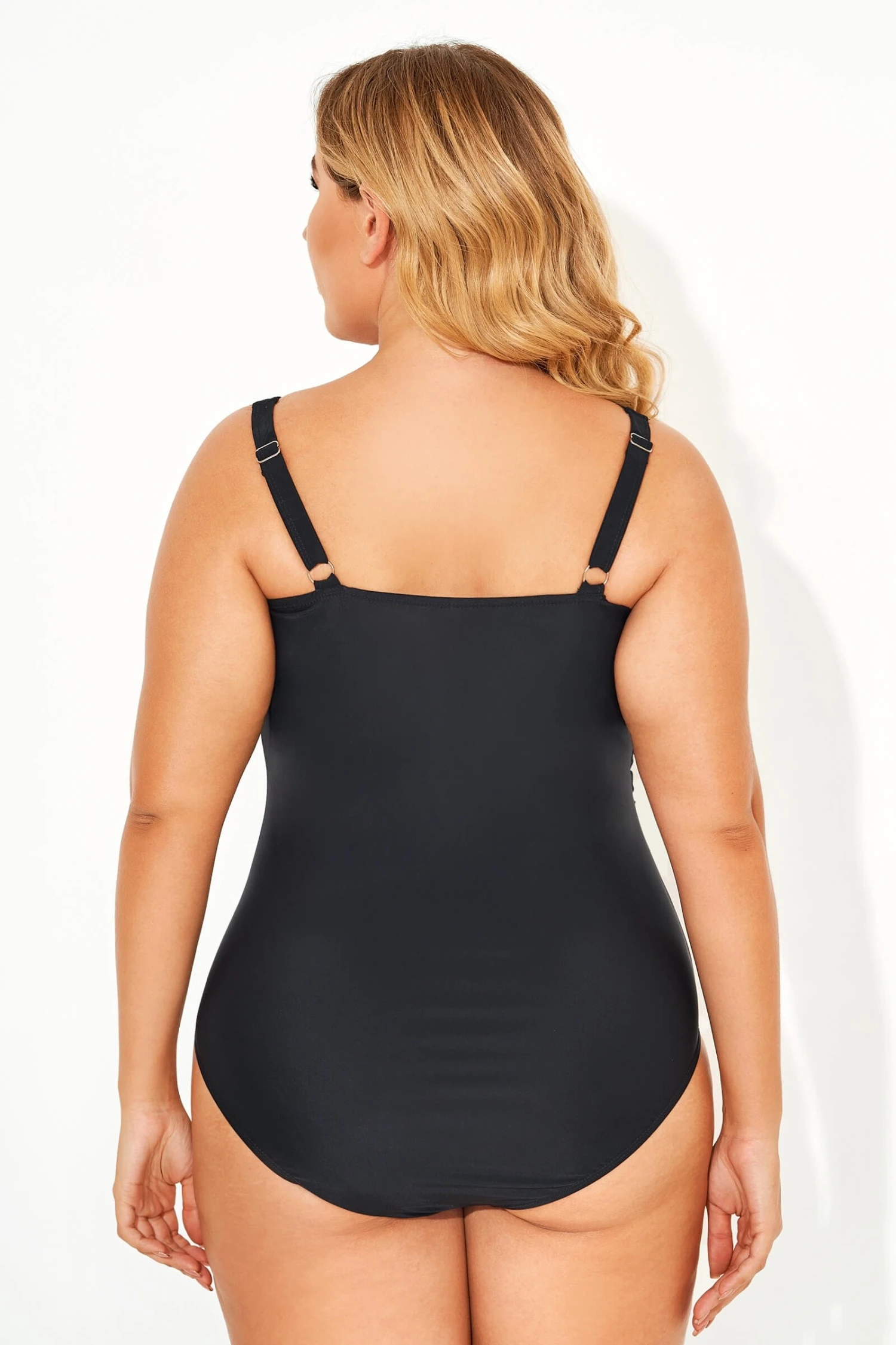 Black & White Flower Printed One Piece Swimsuit 4 Black & White Flower Printed One Piece Swimsuit - Image 2