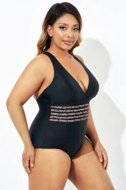 Black Trendy Leopard Printed One Piece Swimsuit -Luna Marina Store b deop180001 4