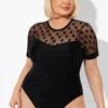 Fashionable Black Mesh Round Neck One Piece Swimsuit 2 Fashionable Black Mesh Round Neck One Piece Swimsuit -Luna Marina Store b deop186001 1