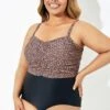 Black Leopard Tummy Control One Piece Swimsuit 2 Black Leopard Tummy Control One Piece Swimsuit -Luna Marina Store b deop193001 1