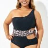 Sexy Leopard Print Tie Cut Out One Piece Swimsuit -Luna Marina Store b deop208001 1