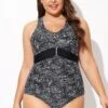 Black & White Zebra Print Ruched Front One Piece Swimsuit 1 Black & White Zebra Print Ruched Front One Piece Swimsuit -Luna Marina Store b deop278001 1 1