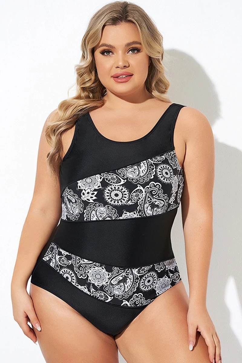 Flower Pattern Round Neck One Piece Swimsuit 5 Flower Pattern Round Neck One Piece Swimsuit - Image 3