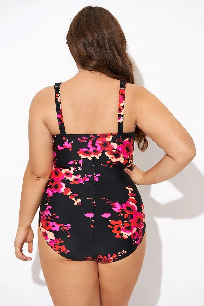 Poppies Tummy Control Belted One Piece Swimsuit 4 Poppies Tummy Control Belted One Piece Swimsuit - Image 2