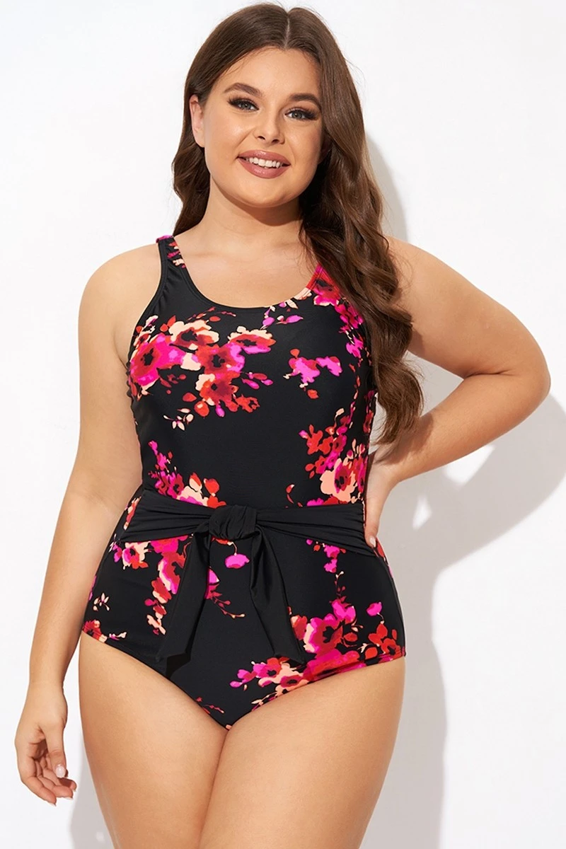 Poppies Tummy Control Belted One Piece Swimsuit 5 Poppies Tummy Control Belted One Piece Swimsuit - Image 3