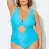 Blue Twist Knot Shimmer One Piece Swimsuit 1 Blue Twist Knot Shimmer One Piece Swimsuit -Luna Marina Store b deop315001 1