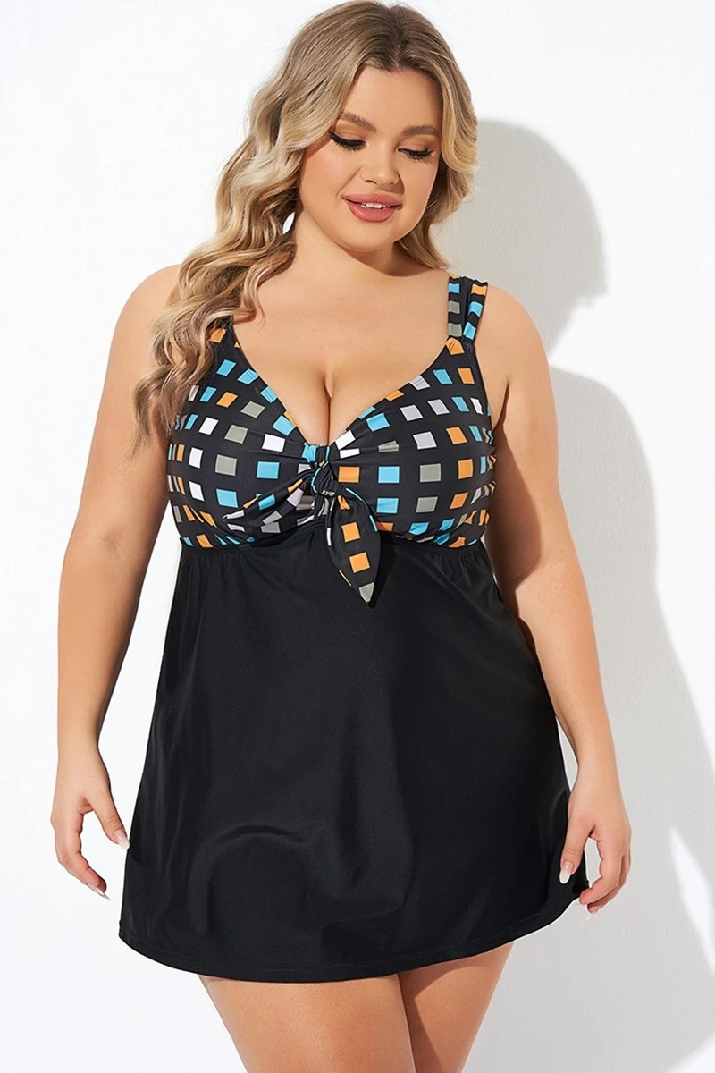 Graceful Tie Front Sweetheart Neckline Swimdress 3 Graceful Tie Front Sweetheart Neckline Swimdress